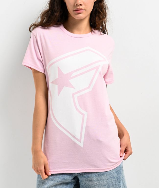 Famous Stars & Straps BOH White "F" Pink T-Shirt