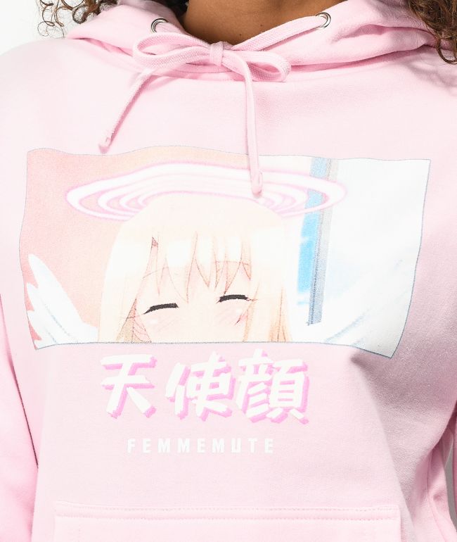 Femmemute Angel Face Pink Hoodie - thumbnail 2