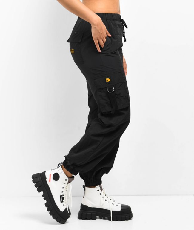 Fivestar General Balloon Low Rise Black Cargo Pant - thumbnail 3