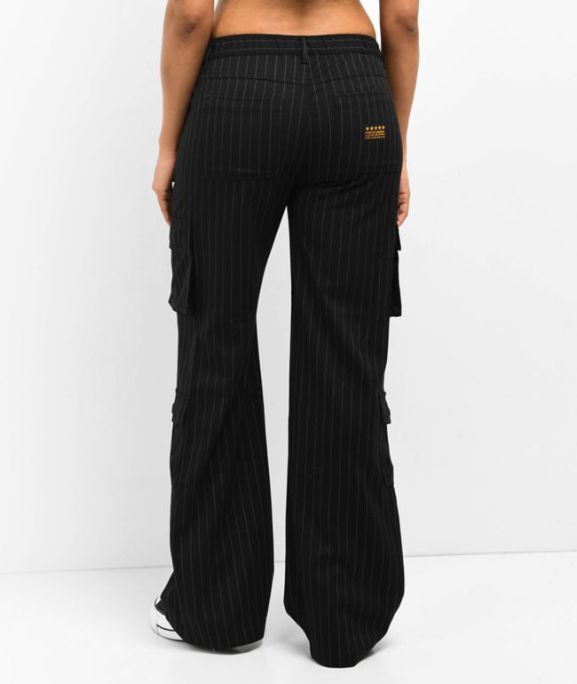 Fivestar General Low Rise Black Pinstripe Cargo Pants - thumbnail 2
