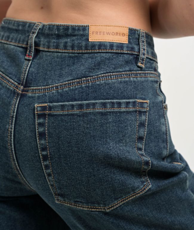 Freeworld Beach Straight Leg Blue Denim Jeans - thumbnail 3