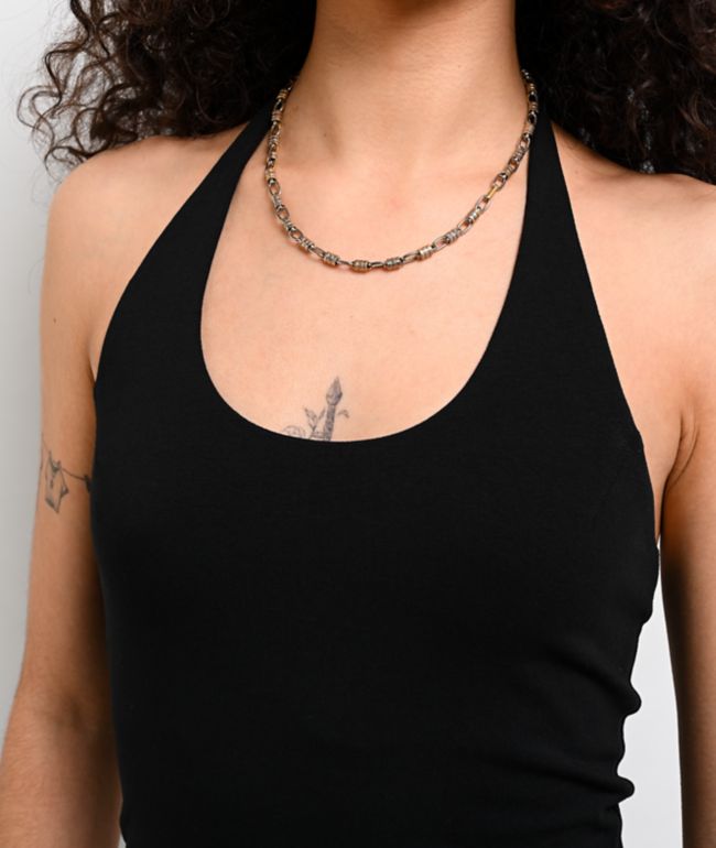 Freeworld Clover Black Halter Top - thumbnail 3