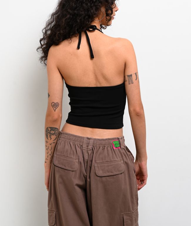 Freeworld Clover Black Halter Top - thumbnail 2