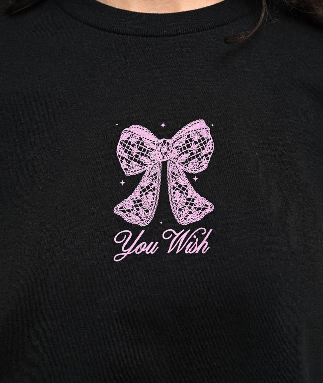 Freeworld Lacey Bow Black Long Sleeve T-Shirt - thumbnail 3