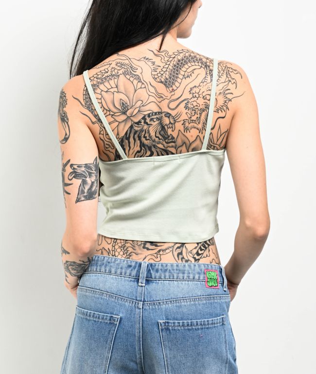 Freeworld Mirabelle Aqua Crop Tank Top - thumbnail 2