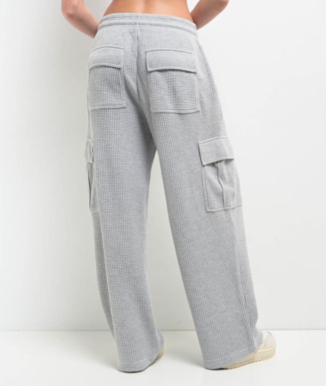 Freeworld Nola Waffle Grey Cargo Relaxed Sweatpants - thumbnail 2