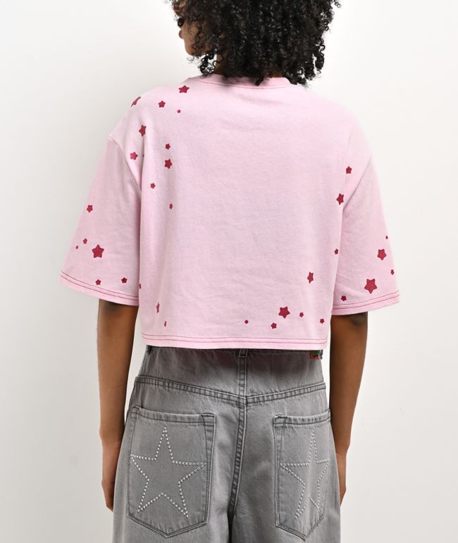 Freeworld Yulia Stars Pink Crop T-Shirt - thumbnail 2