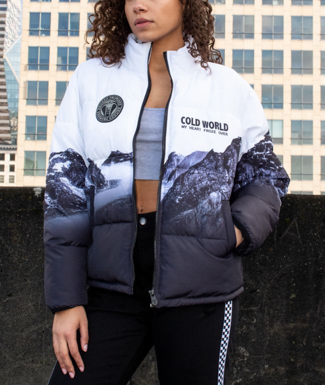 Broken Promises Glacier Cold Black & White Puffer Jacket - thumbnail 3