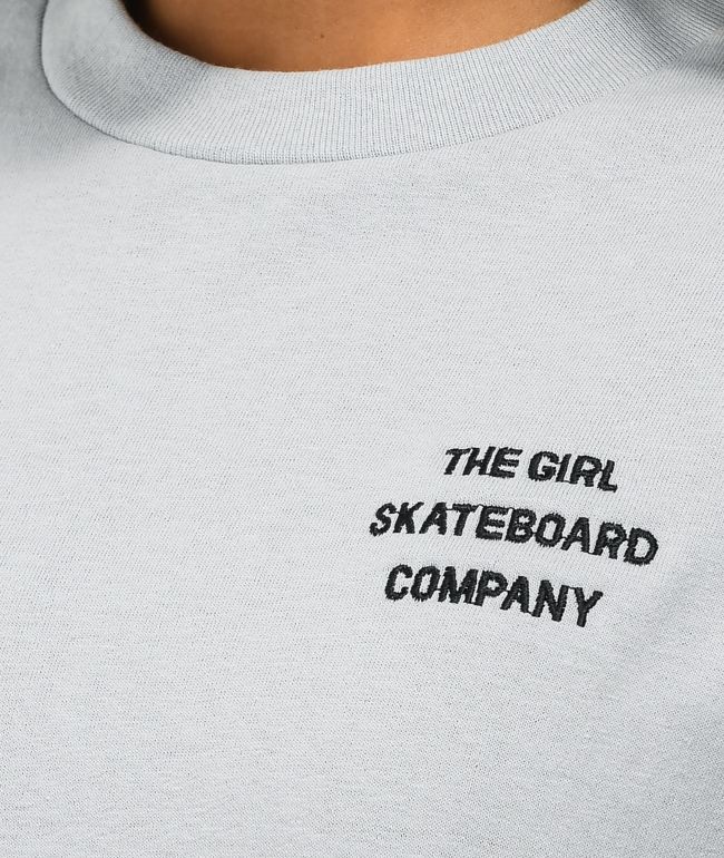 Girl Sans Embroidered Logo Grey T-Shirt - thumbnail 2