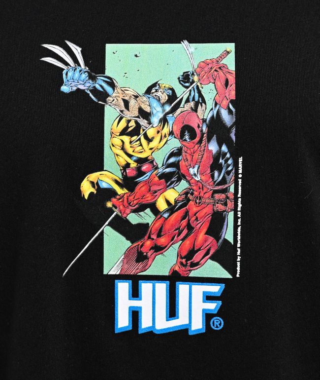 HUF x Deadpool Hack N Slash Black Long Sleeve T-Shirt - thumbnail 3