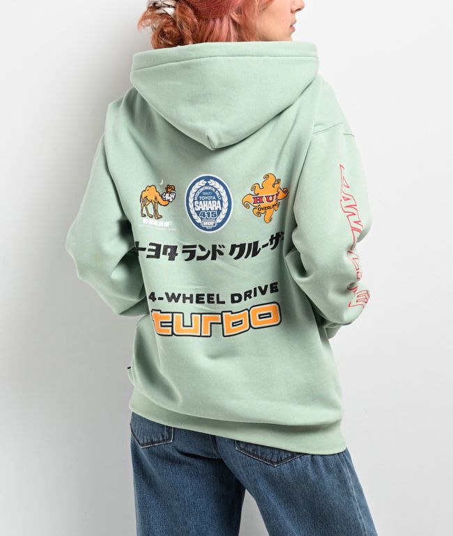 HUF x Land Cruiser Sahara Rally Mint Hoodie