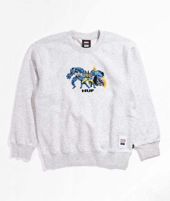 HUF x Marvel Kids Team Up Grey Crewneck