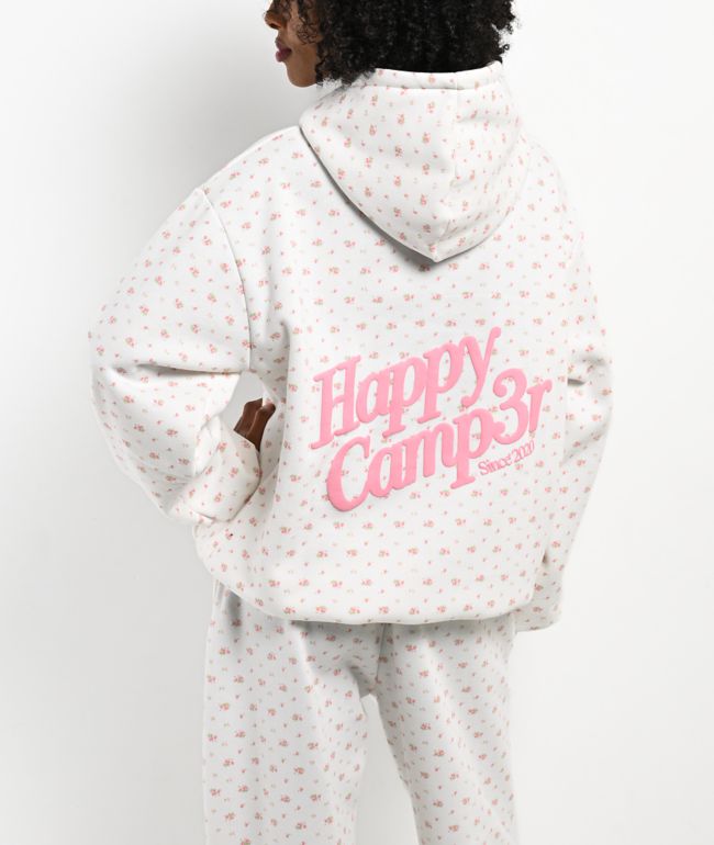Happy Camp3r Garden Confetti Puff Core White Hoodie