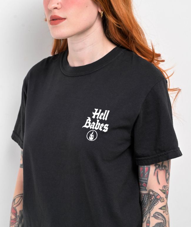 Hell Babes Stay In Your Lane Black T-Shirt - thumbnail 3