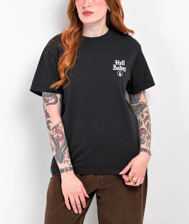 Hell Babes Stay In Your Lane Black T-Shirt - thumbnail 2