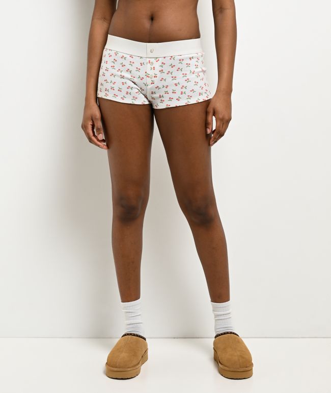 Hesperus Cherry Red & Cream Boyshort Underwear