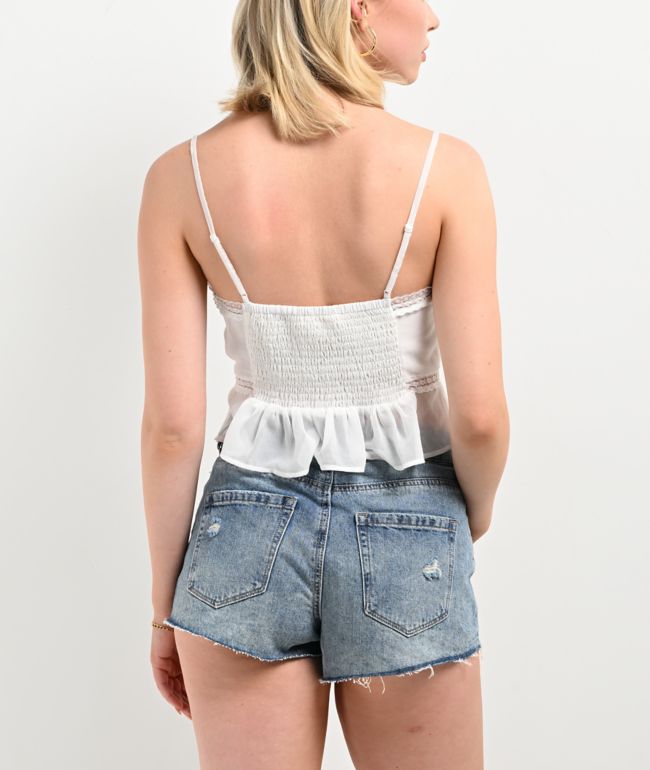 Hesperus White Chiffon Ribbon Tank Top - thumbnail 2