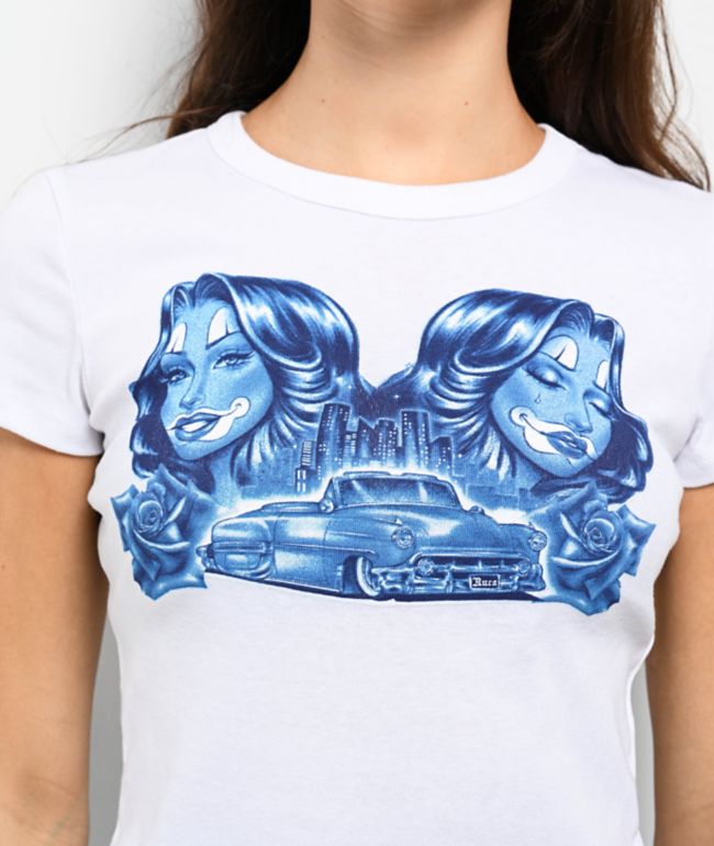 Hey Ruca City Blues White Crop T-Shirt - thumbnail 3