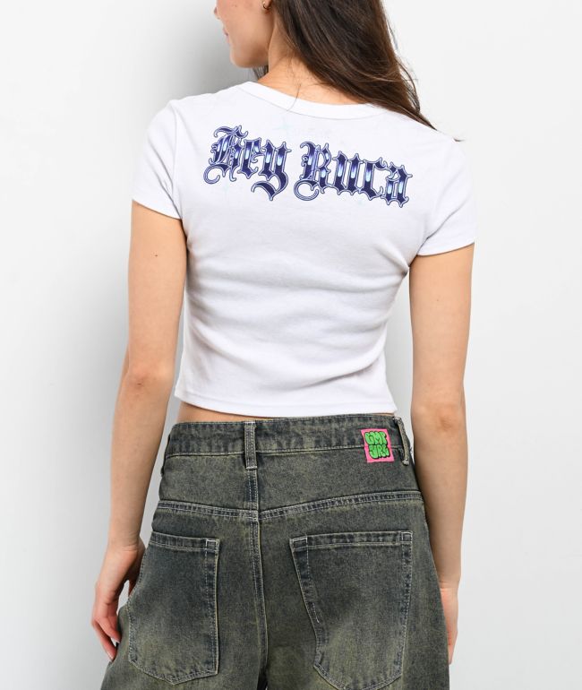 Hey Ruca City Blues White Crop T-Shirt - thumbnail 2