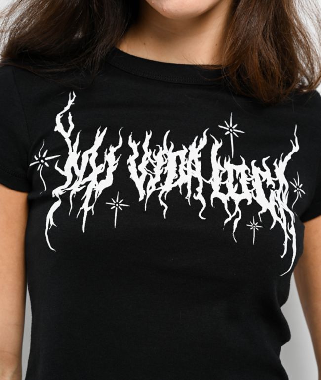 Hey Ruca Mi Vida Loca Black Crop T-Shirt - thumbnail 3