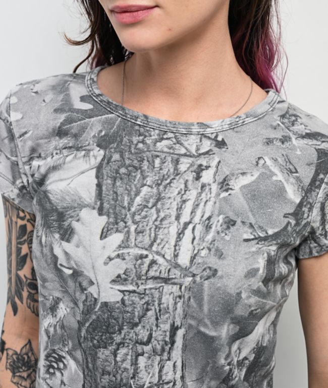 ITA Grey Camo Crop T-Shirt - thumbnail 3