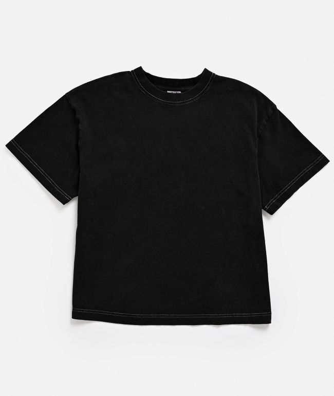 ITA Kids Portal Black Contrast Stitch Boxy T-Shirt