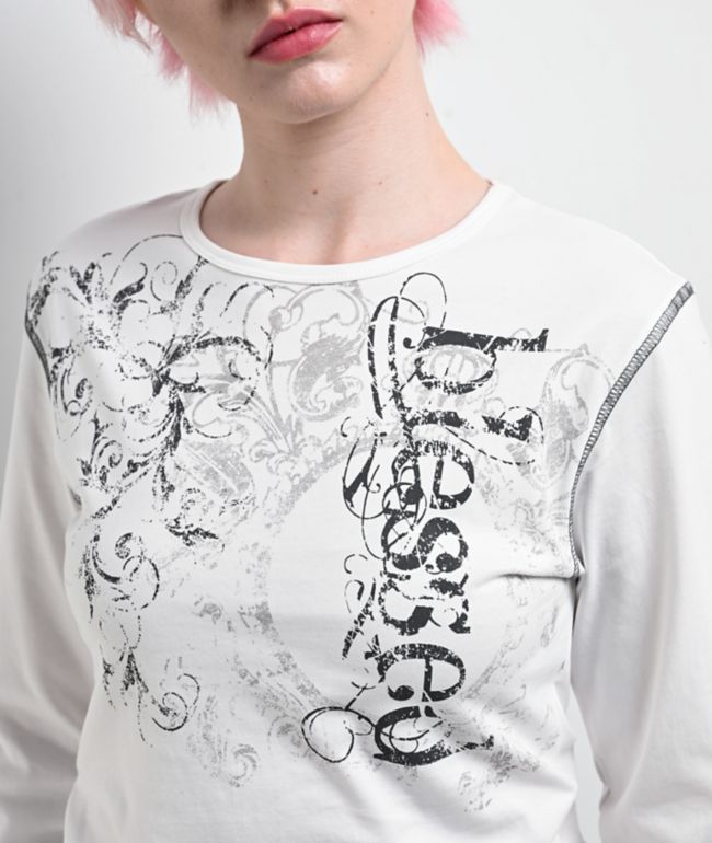 Insomnia Visuals Blessed White Long Sleeve T-Shirt - thumbnail 3