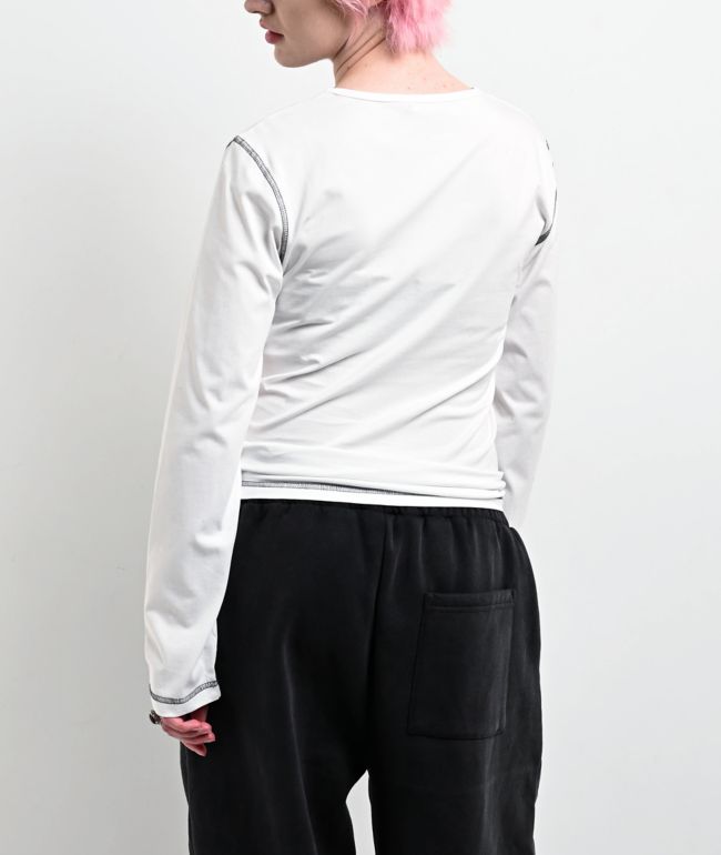 Insomnia Visuals Blessed White Long Sleeve T-Shirt - thumbnail 2