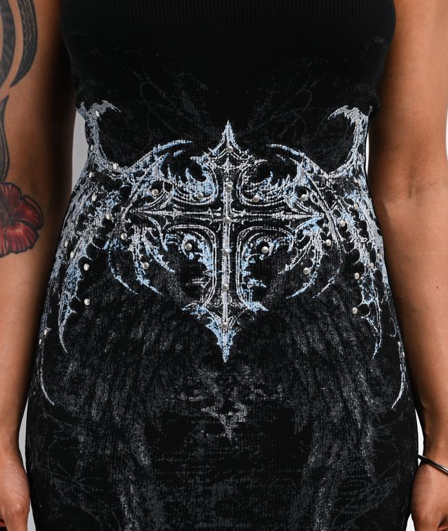 Insomnia Visuals Razor Black Tube Dress - thumbnail 3
