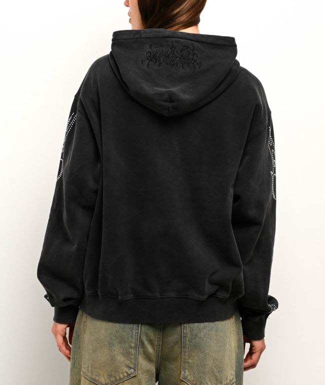 Insomnia Visuals Sigil Rhinestone Black Zip Hoodie - thumbnail 2