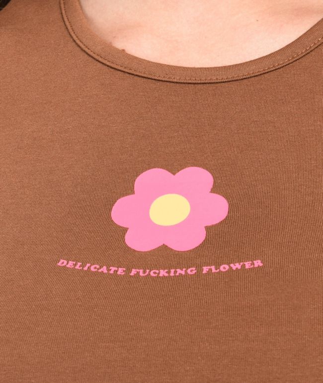 JV By Jac Vanek Delicate Flower Brown T-Shirt - thumbnail 3