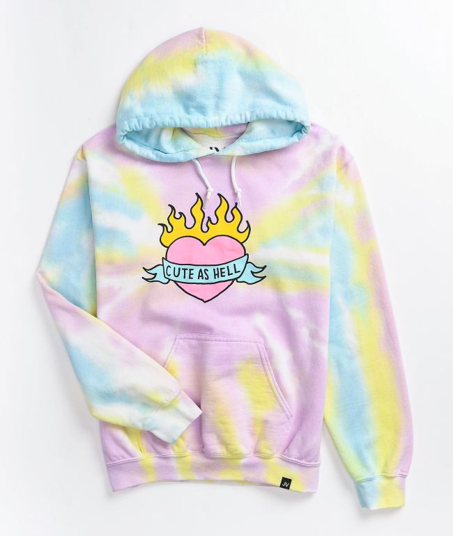 JV by Jac Vanek Cute As Hell Tie Dye Hoodie