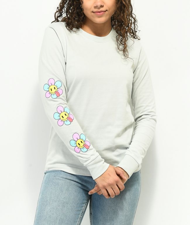 JV by Jac Vanek Flower Blue Long Sleeve T-Shirt