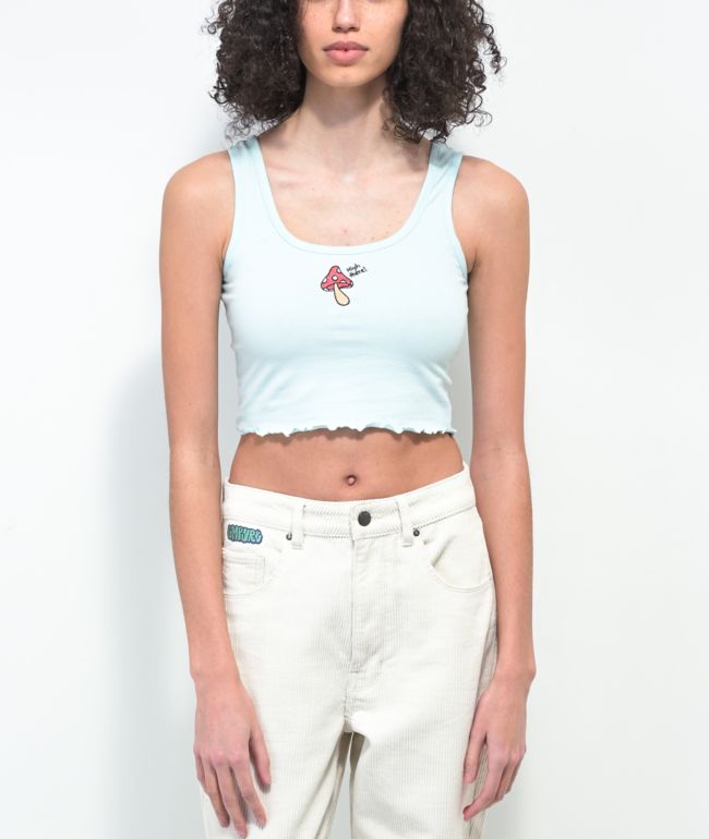 JV by Jac Vanek High There Blue Crop Tank Top
