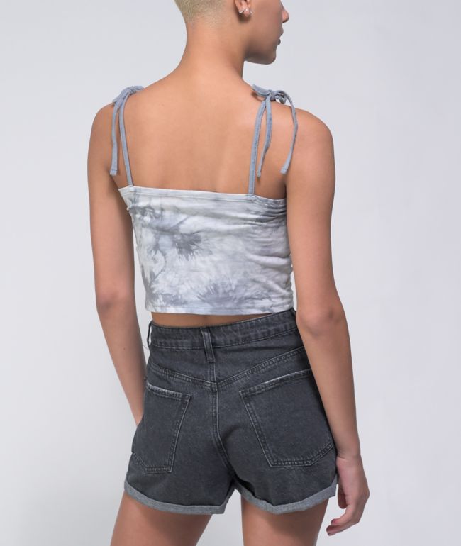 JV by Jac Vanek Stay Away Grey Tie Dye Tank Top - thumbnail 3