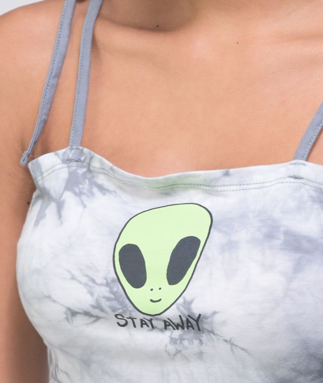 JV by Jac Vanek Stay Away Grey Tie Dye Tank Top - thumbnail 2
