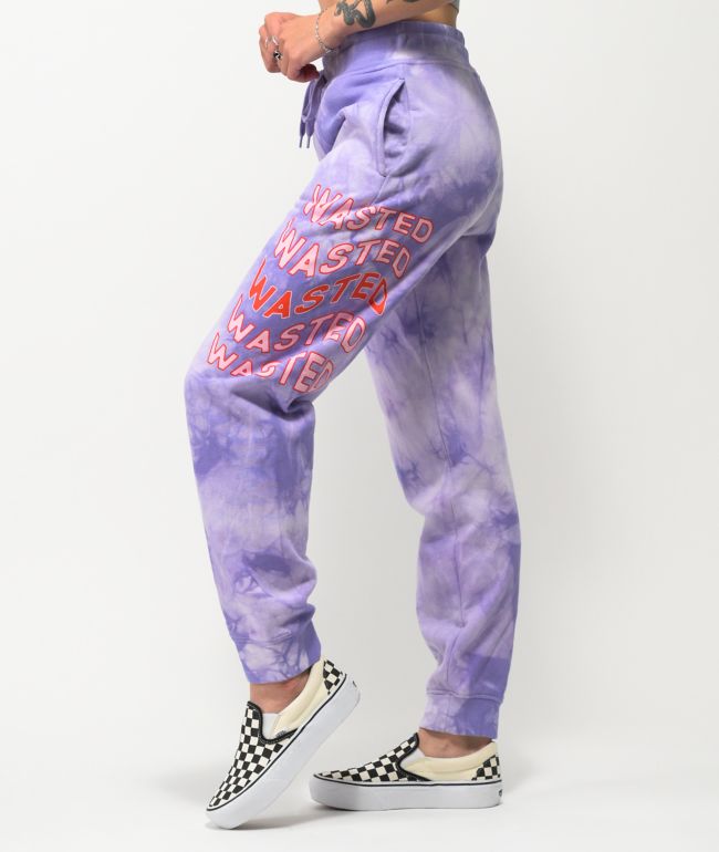 JV by Jac Vanek Wasted Purple Tie Dye Sweatpants - thumbnail 3