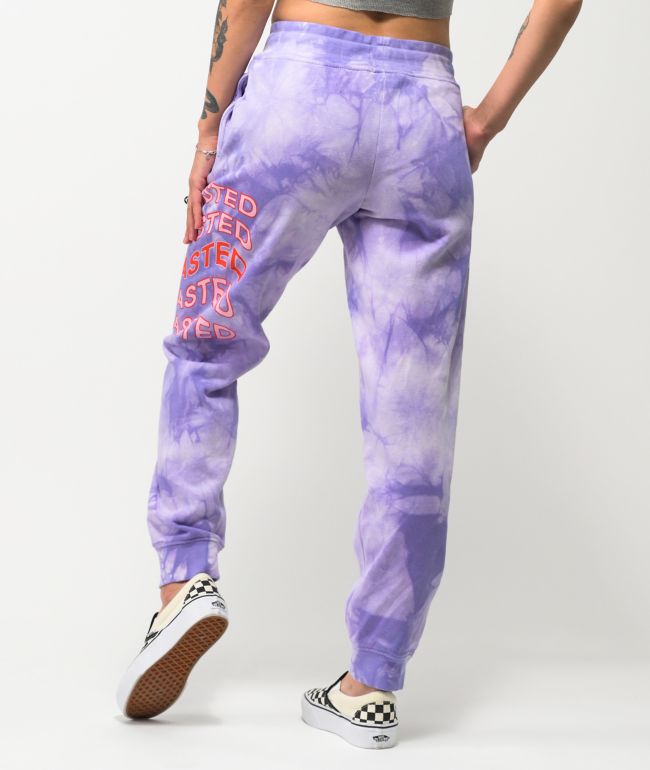 JV by Jac Vanek Wasted Purple Tie Dye Sweatpants - thumbnail 2