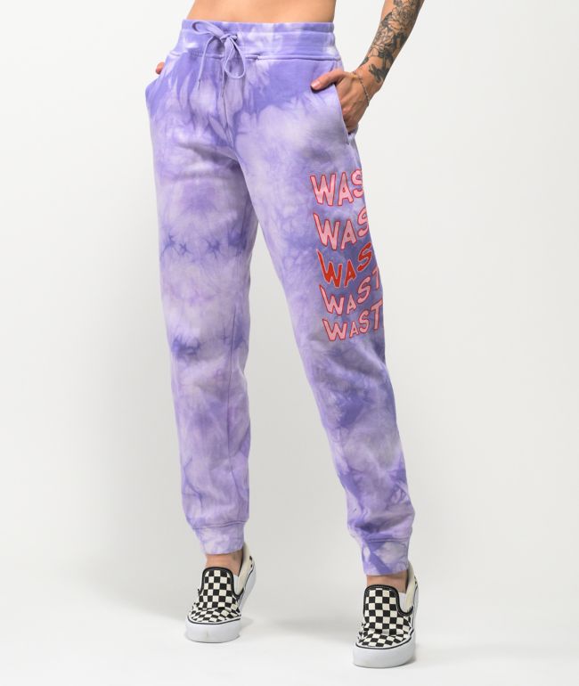 JV by Jac Vanek Wasted Purple Tie Dye Sweatpants