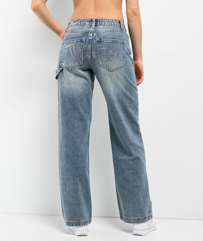 Juicy Couture Abbot Rhinestone Blue Carpenter Jeans - thumbnail 2