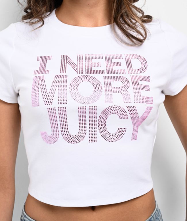 Juicy Couture I Need More White Crop T-Shirt - thumbnail 3