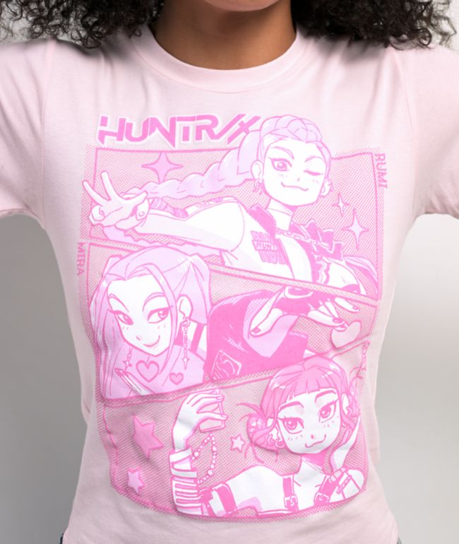 KPop Demon Hunters Huntrix Pink Crop T-Shirt - thumbnail 3