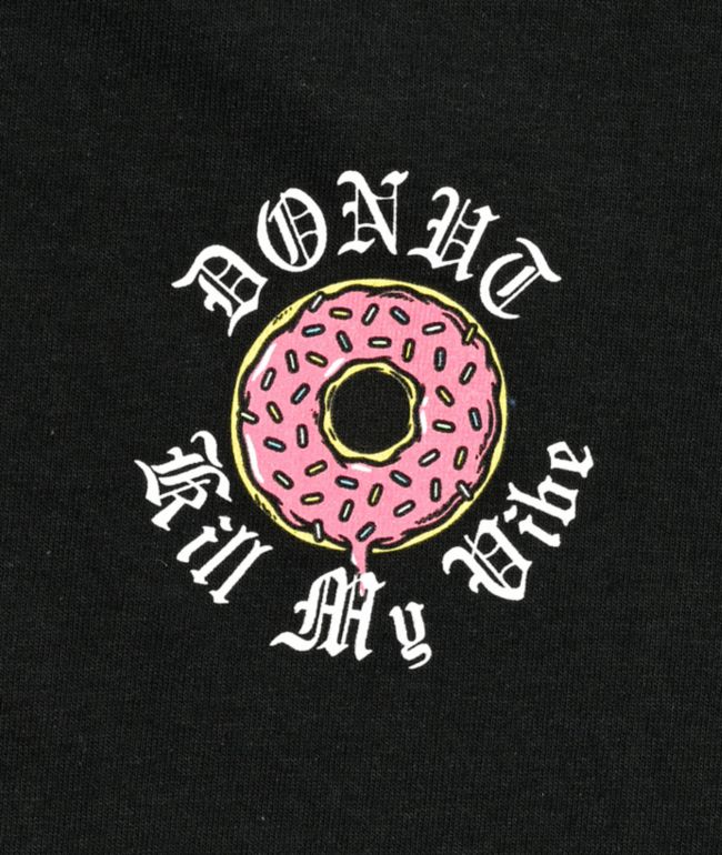 Kids Donut Kill My Vibe Black T-Shirt - thumbnail 3