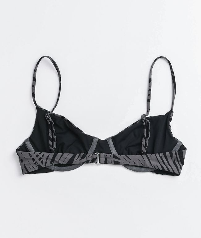 Kikirio Palm Print Underwire Triangle Bikini Top - thumbnail 2
