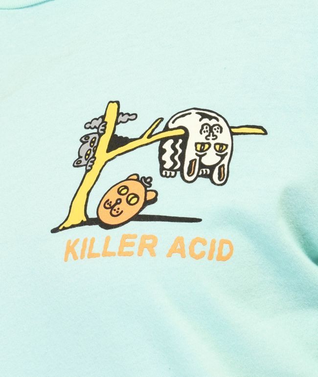 Killer Acid Melting Cat Light Blue T-Shirt - thumbnail 3