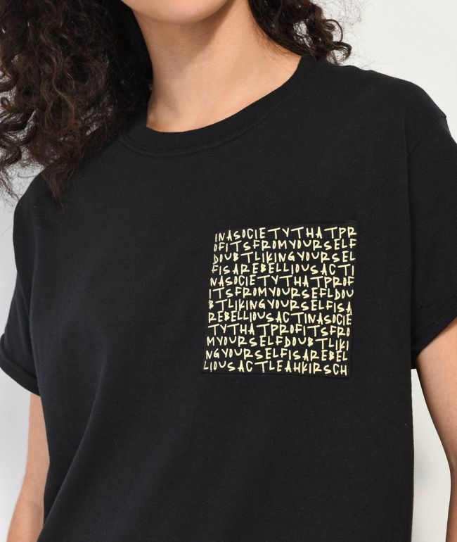 Leah Kirsch Black Pocket T-Shirt - thumbnail 2