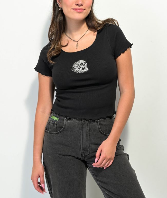 Liquid Death Instant Death Black Crop T-Shirt