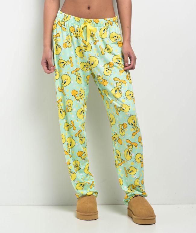 Looney Tunes Tweety Bird Green & Yellow Lounge Pants