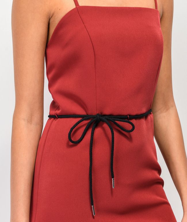 Lunachix Red Shoelace Belt Mini Dress - thumbnail 3