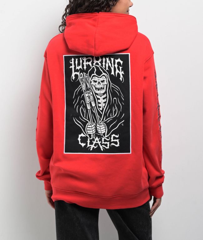 Lurking Class By Sketchy Tank Unchained Patched Red Zip Hoodie